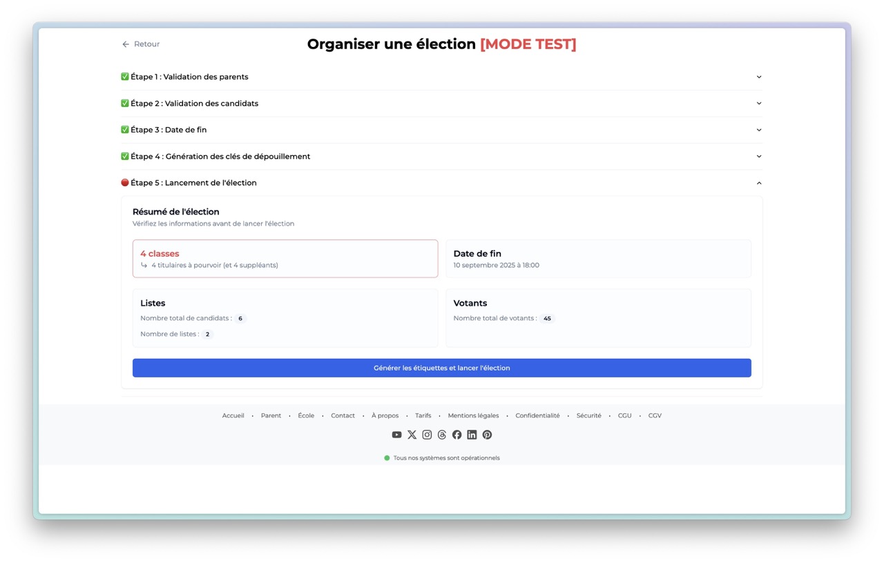 Interface pour définir la date de clôture du scrutin dans Votil